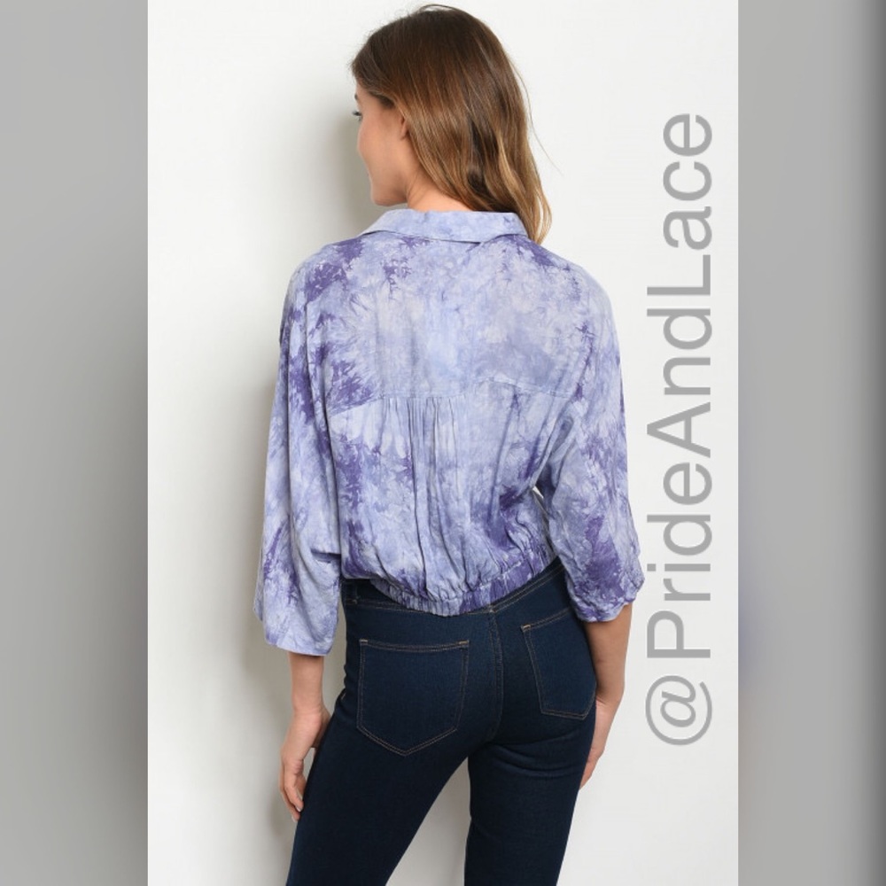 🌊 Blue/Purple Tie Dye Top 🌊 - Picture 2 of 2